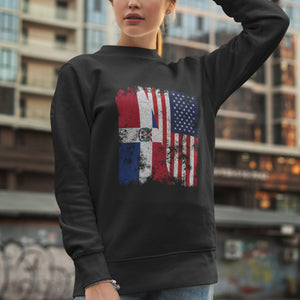 Dominican Republic USA Flag Half America Sweatshirt