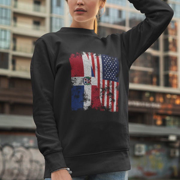 Dominican Republic USA Flag Half America Sweatshirt