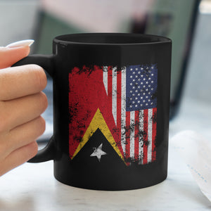 East Timor USA Flag - Half American Mug