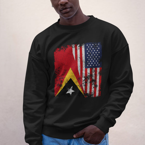 East Timor USA Flag - Half American Sweatshirt