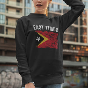 East Timor Flag Distressed Timorese Flag Sweatshirt