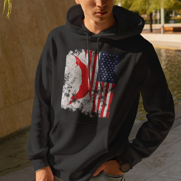 Easter Island USA Flag - Half American Hoodie