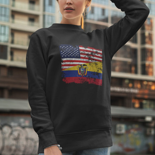 Ecuador USA Flag Sweatshirt