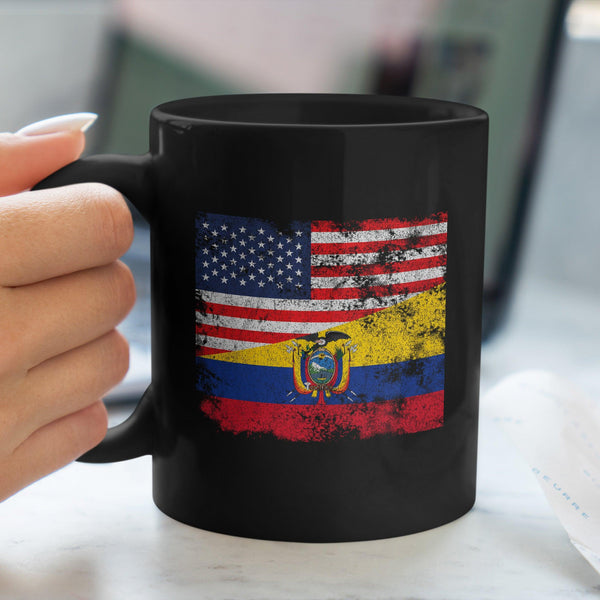 Ecuador USA Flag Mug