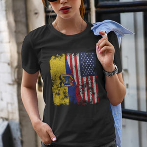Ecuador USA Flag - Half American T-Shirt