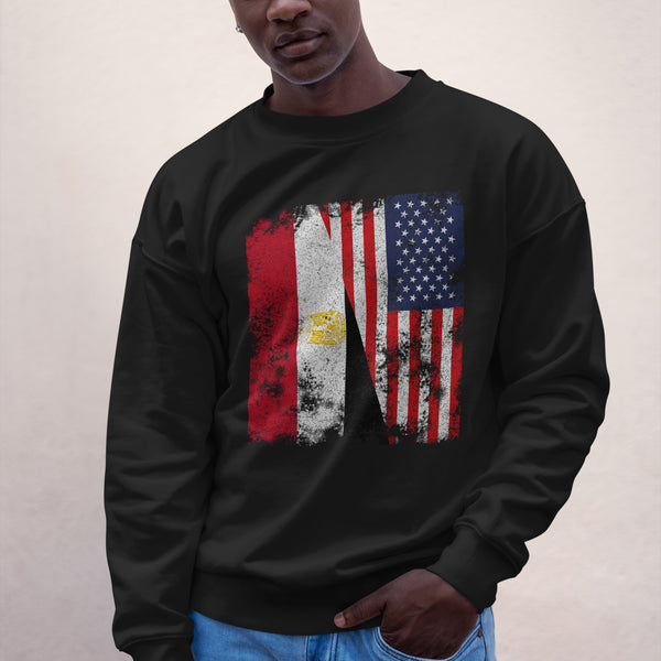 Egypt USA Flag - Half American Sweatshirt