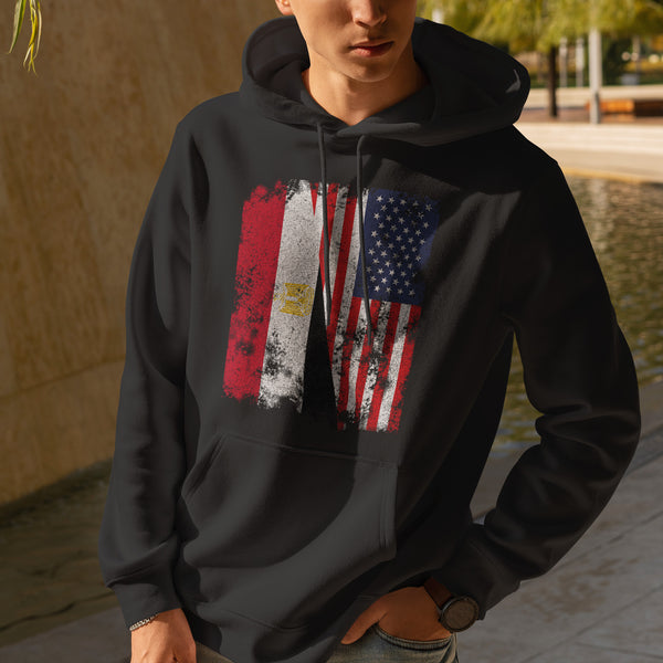 Egypt USA Flag - Half American Hoodie