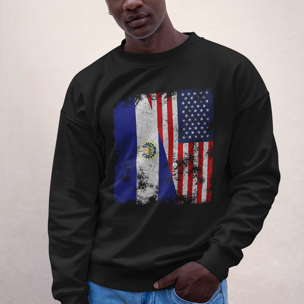 El Salvador USA Flag - Half American Sweatshirt