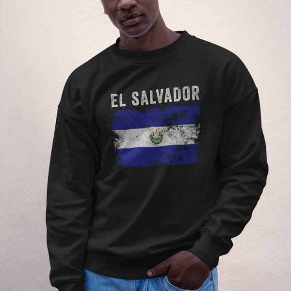 El Salvador Flag Vintage Salvadoran Flag Sweatshirt