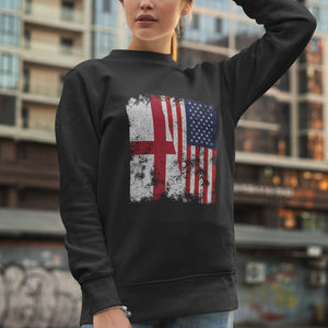 England USA Flag - Half American Sweatshirt