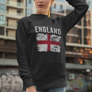 England Flag Distressed - English Flag Sweatshirt