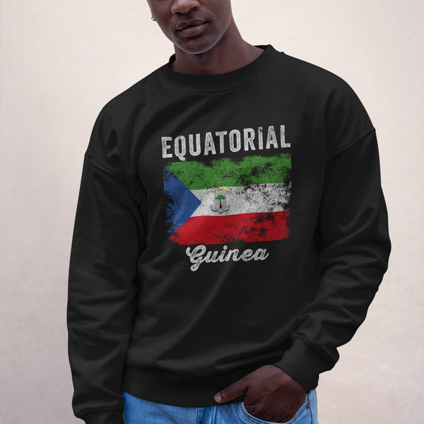 Equatorial Guinea Flag Distressed Sweatshirt