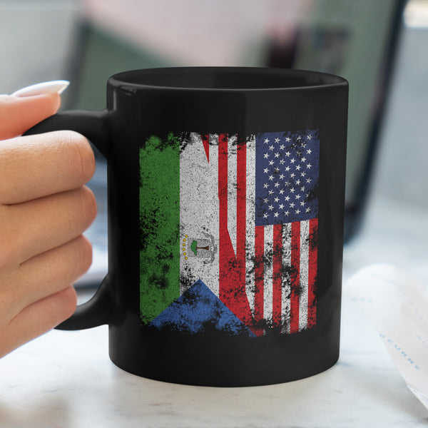Xích đạo Guinea USA Cờ Nửa Mỹ Mug