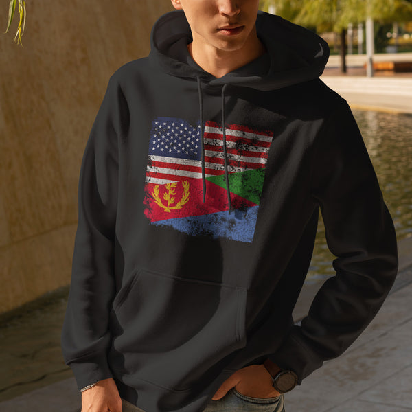Eritrea USA Flag Hoodie