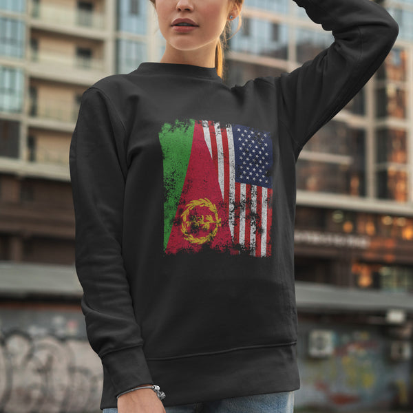 Eritrea USA Flag - Half American Sweatshirt