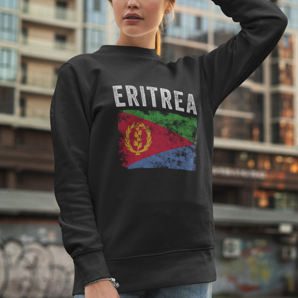 Eritrea Flag Distressed - Eritrean Flag Sweatshirt
