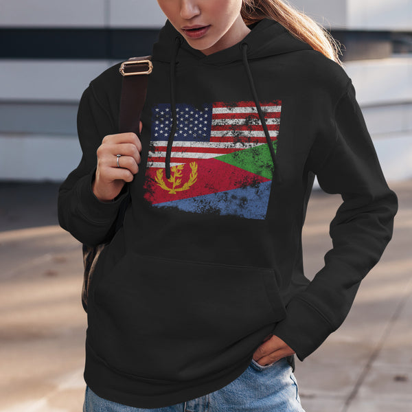 Eritrea USA Flag Hoodie