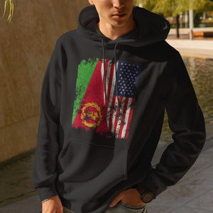 Eritrea USA Flag - Half American Hoodie