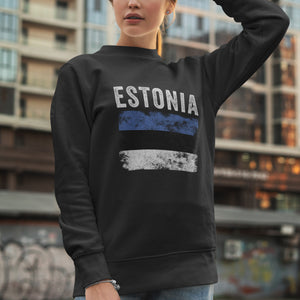 Estonia Flag Distressed - Estonian Flag Sweatshirt