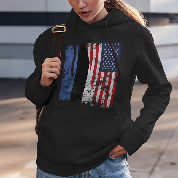 Estonia USA Flag - Half American Hoodie