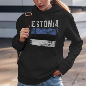 Estonia Flag Distressed - Estonian Flag Hoodie