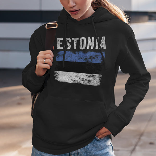 Estonia Flag Distressed - Estonian Flag Hoodie