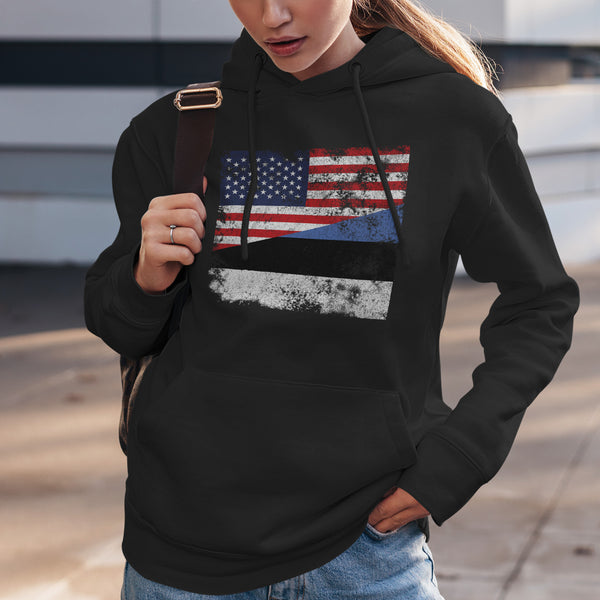 Estonia USA Flag Hoodie