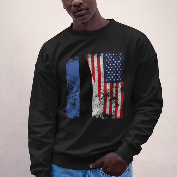 Estonia USA Flag - Half American Sweatshirt