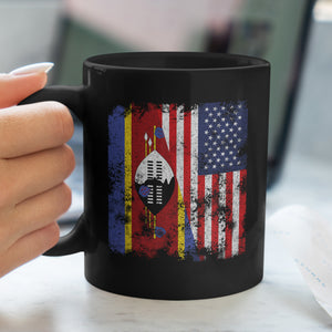 Eswatini USA Flag - Half American Mug
