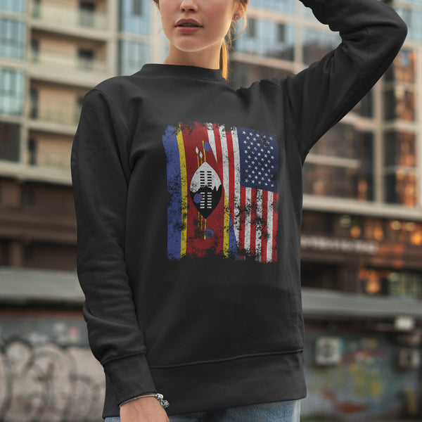 Eswatini USA Flag - Half American Sweatshirt