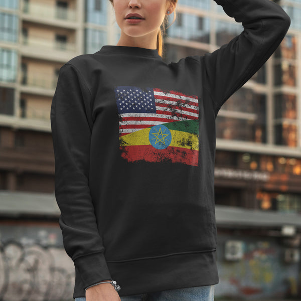 Ethiopia USA Flag Sweatshirt