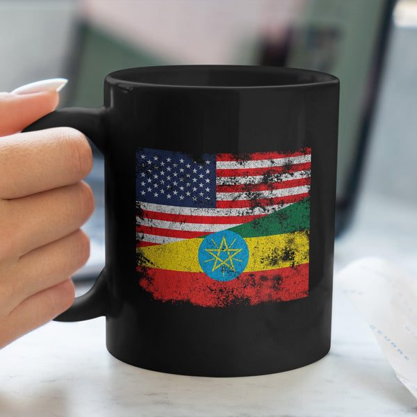Ethiopia USA Flag Mug