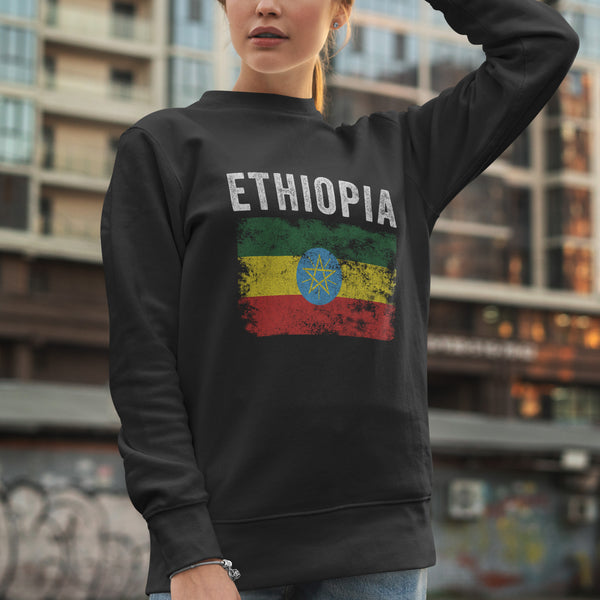 Ethiopia Flag Distressed Ethiopian Flag Sweatshirt