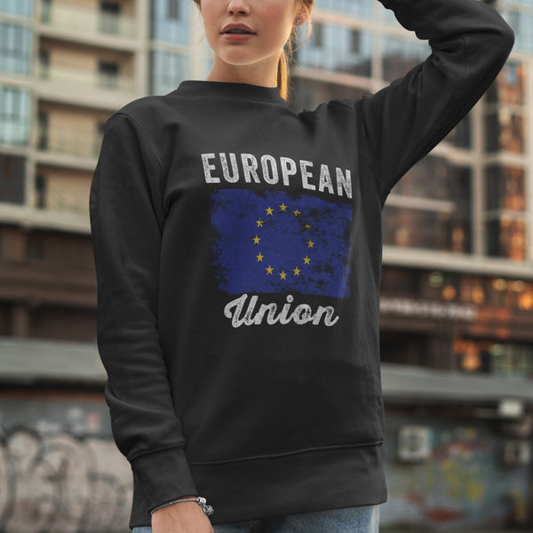 European Union Flag Distressed Sweatshirt
