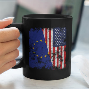 European Union USA Flag - Half American Mug