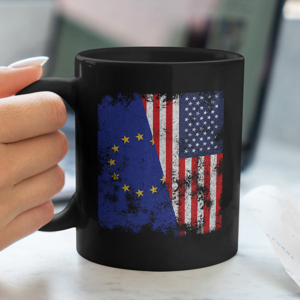 European Union USA Flag - Half American Mug