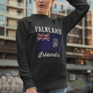 Falkland Islands Flag Distressed Sweatshirt