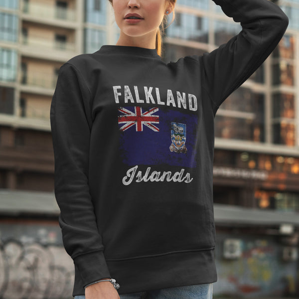Falkland Islands Flag Distressed Sweatshirt