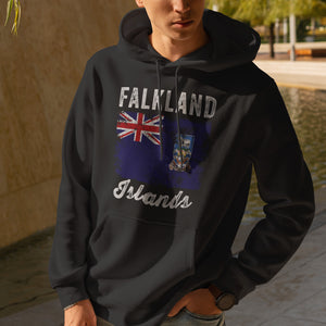 Falkland Islands Flag Distressed Hoodie