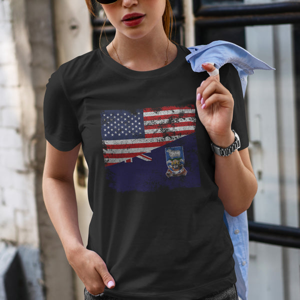 Falkland Islands USA Flag T-Shirt