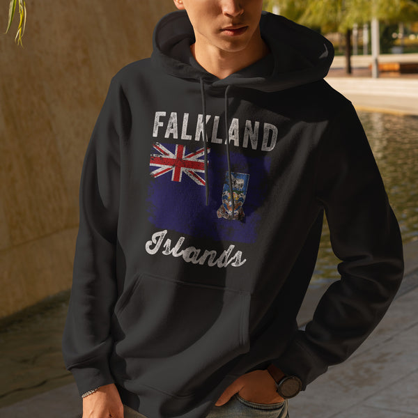 Falkland Islands Flag Distressed Hoodie
