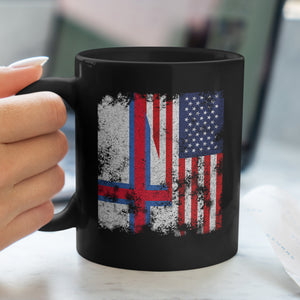 Faroe Islands USA Flag - Half American Mug