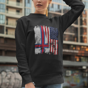 Faroe Islands USA Flag - Half American Sweatshirt