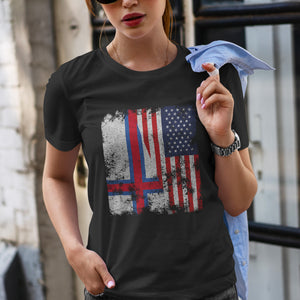 Faroe Islands USA Flag - Half American T-Shirt