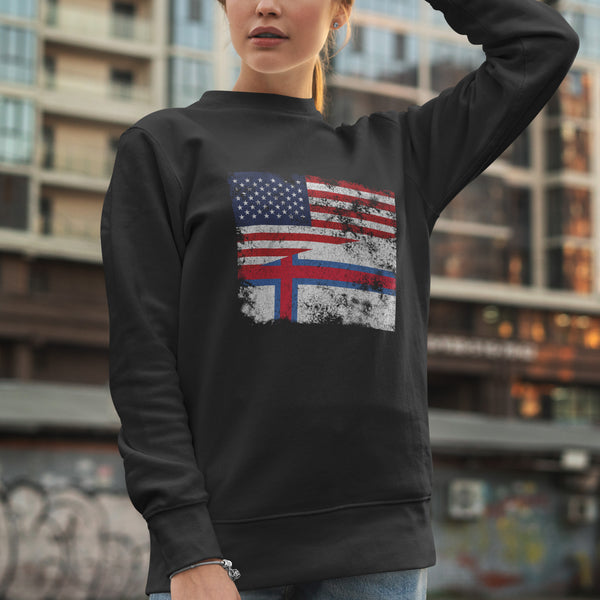 Faroe Islands USA Flag Sweatshirt