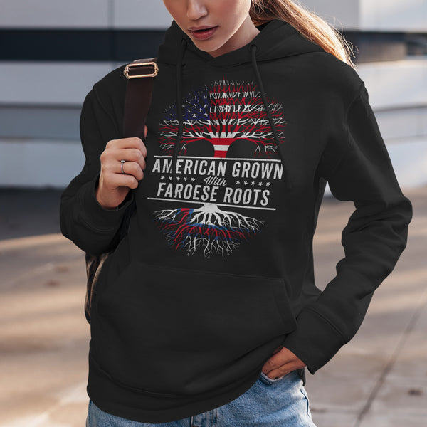 American Grown Faroese Roots Flag Hoodie