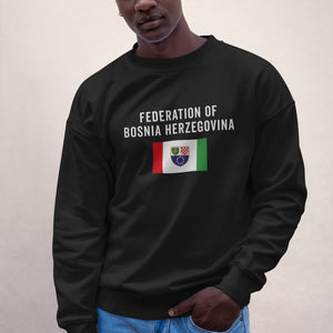 Federation of Bosnia and Herzegovina Flag Sweatshirt Black / S