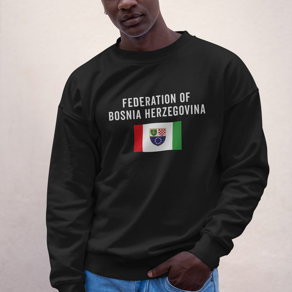 Federation of Bosnia and Herzegovina Flag Sweatshirt Black / S