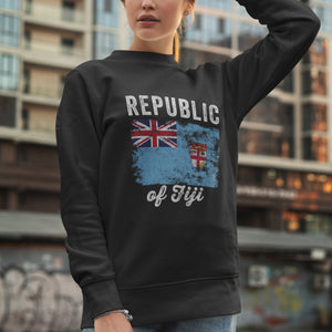 Fiji Flag Distressed - Fijian Flag Sweatshirt