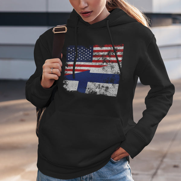 Finland USA Flag Hoodie